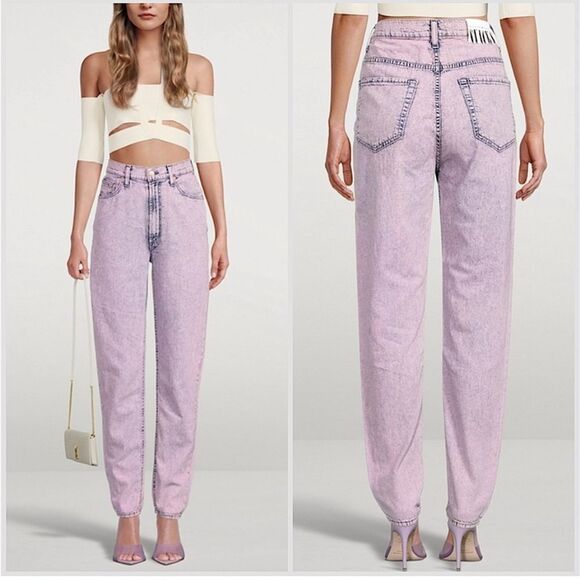 MOTHER SNACKS High Waisted Twizzy Skimp Wash Jeans in Silver Pink 27 - Picture 1 of 11